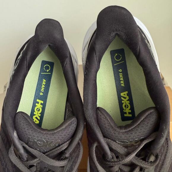 Hoka Arahi 6 Black/Grey/White Men Running Sneakers - SZ M 8.5 D- W 10 main image 6